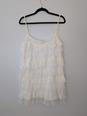 Stunning tiered white lace Italian dress